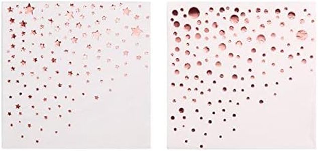 Stylish Rose Gold Napkins -200 Pack of 5 x 5 Rose Gold Cocktail Napkins including 100 Dot and 100 Star Napkins- - Disposable 3-Ply Paper Napkins - Party Napkins Wedding Napkins for Reception