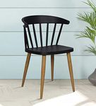 Bhumika Overseas Scandinavian Stylish and Modern Furniture Plastic Dining Chairs for Cafeteria Seating, Side Chair, Kitchen, Restaurant, Hotel in Black Color