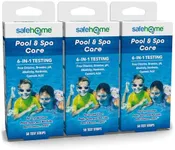 Safe Home® 6-Way Pool & Spa Care – 150 Medical Grade Strips Test Freshwater – Chlorine, Bromine, pH, Alkalinity, Hardness, & Cyanuric Acid