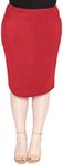 Women's Plus Size MIDI Skirt Red 2X