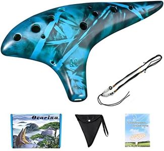 Ocarina 12 Hole Alto C Straw Smoked Ceramic Ocarinas,Musical Instrument, Ocarina for Adults with Songbook Neck Strap Bag