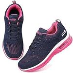 ziitop Running Shoes for Women Walking Shoes Athletic Air Cushion Tennis Shoes Ladies Non Slip Lightweight Fashion Sneakers Breathable Mesh Sport Shoes Girls Workout Casual Gym Jogging Shoes Rosered