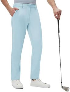 M MAELREG Mens Golf Pants Lightweight Water-Resistant Quick Dry Casual Pants 30"/32"/34" Stretch Work Dress Comfy Trousers