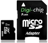 Digi Chip 64GB Micro-SD Class 10 Memory Card For Sony Xperia XZ, XZ2, XZ3, XA1, XA2, X Compact, Xperia XZs, Xperia 5, Xperia L1, L2 Smartphones