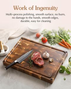 XINZUO Acacia End Grain Cutting Board – Durable Wood Chopping Block