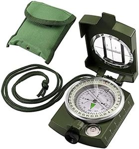 VinTeam Military Compass - Multifunctional Waterproof Metal Sighting Compass With Carrying Bag and Bubble Levels for Hiking, Camping, Climbing, Biking - Camouflage