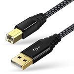 USB Printer Cable 10FT/3M USB 2.0 Type A Male to B Male Computer Scanner Cord High Speed Compatible for Brother, HP, Canon, Lexmark, Dell, Xerox, Samsung and More