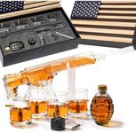 AR15 Whiskey Gun Decanter Flag Set - 1000ml Set - American Flag Gift Box & Bullet Glasses, Chillers, Guns Decanters Drinking Party Accessories, Great Gift For Army, Marines, Veterans & Gun Enthusiasts