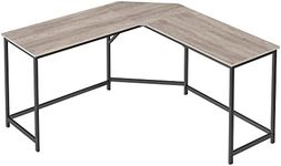 VASAGLE ALINRU L-Shaped Computer Corner Desk, for Study, Home Office, Gaming, Space-Saving, Easy Assembly, Industrial Design, 58.7 x 58.7 x 29.5 Inches, Greige