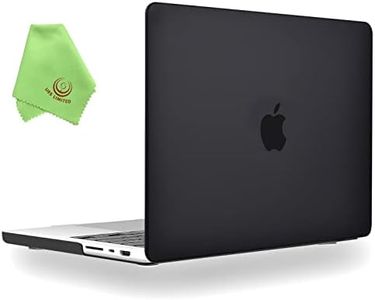 UESWILL Compatible with 2021-2023 MacBook Pro 14 inch Case Cover Model A2442 A2779 A2918 A2992, with M1 M2 M3 Pro/Max chip & Touch ID, Matte Hard Shell Case + Microfiber Cloth, Black