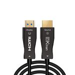 4K Fiber Optic HDMI Cable 50 Feet Full 4K60Hz 4:4:4,18Gbps High Speed Ultra HD for Monitor Projector, ARC HDR10 HDCP2.2 Long Thin Optical HDMI 2.0 Cable, Compatible with Apple-TV Ps4 Xbox One