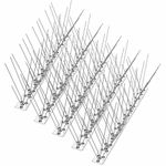 garden mile Set of 4x Wall & Fence Spikes Outdoor Garden Bird Intruder Repellent Shed Security Weather Resistant Pest Control Effective Humane Stainless Steel Easy Install Deterrent 132cm Total Length