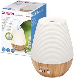Beurer LA 40 Aroma Diffuser, Duft-Vernebler mit Ultraschall-Zerstäubung, mit Wellnesslicht und Farbwechsel, aus Holz und Porzellan, für Räume bis 20m2