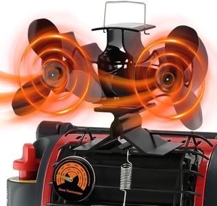 TCFUNDY Wood Stove Fan for Buddy Heater, Dual Motors Heat Powered Fireplace Fan Thermoelectric Thermal Fan Eco Fans with Bracket, Fixed on Propane Space Heater, Camping Outdoor/Indoor Use