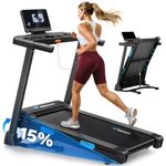 MERACH Treadmills for Home with 15% Auto Incline, 7-Layer Belt 300LBS Walking Pad Treadmill, 0.5-7.5MPH Foldable Treadmill with Incline, APP, 16.5” Wide Running Belt, LCD Screen