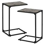 C Shaped End Table Set of 2, Snack 