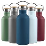 Bambaw Stainless Steel Water Bottle 750ml, Blue Water Bottle, Non-Insulated Water Bottle, Metal Water Bottle, BPA Free Water Bottle, Leakproof Water Bottle, Reusable Water Bottle – Aegean Blue