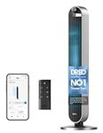 Dreo Tower Fan with Remote – 42 Inch Floor Fan with 120° Ultra Wide & Customizable Oscillation, Hyper Wind 12 Speeds & More Silent, 12H Timer, Bladeless Fans for Bedroom, Home & Office, Pilot Max
