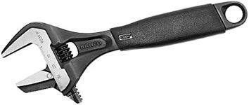 Bahco Central Nut Reversible Extra Wide Opening Jaw Adjustable Wrenches with Rubber Handle, 200 mm x 38 mm Size