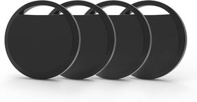 RSH AirTag Tracker Bluetooth Item Finder, Compatible with Apple Find My APP (iOS Only) Replaceable Battery, IP67 Waterproof, for Keys, Wallets, Bags & Luggage (Black, 4 Pack)