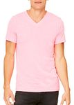 Bella Canvas Comfortable V-Neck Jersey T-Shirt, X-Large, Neon Pink