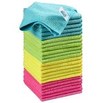 HOMEXCEL Microfibre Cloth,24 Pack Cleaning Rag,Microfibre Cleaning Cloths Towels with 4 Color Assorted,29 x 29 cm (Green/Blue/Yellow/Pink)