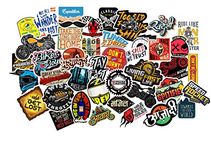 CodersParadise Reusable Self-Adhesive Sticker For Bike Pack Of 50 Waterproof Stylish-Reusable Self-Adhesive Sticker s For Helmet,Tank,Visor-Great Gift For Riders,Bikers,Vinyl