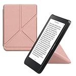 kwmobile Origami Case Compatible with Kobo Clara 2E / Tolino Shine 4 Case - Slim PU Leather Cover with Stand - Rose Gold