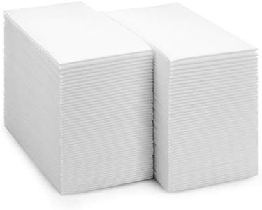 BloominGoods Disposable Bathroom Paper Napkins | 300-Pack 8" x 17" Single-Use Linen-Feel Guest Towels, Made In USA | Cloth-Like Hand Tissue Paper, White (MEDIUM SIZE - Pack of 300)