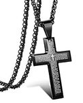 Jstyle Stainless Steel Black Cross 