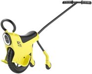 Yiomied 12in Hand Push Unicycle for Kids, with Light/Handrails/Auxiliary Wheels (Yellow)