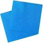 Make-Believe Baseplate for Building Bricks - Compatible with classic bricks only (Blue - Pack of 2)