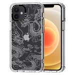 MOSNOVO Case for iPhone 12 & 12 Pro - Clear Slim Shockproof TPU+PC, [ 6.6 ft Drop Protection/Anti Peel Off ] - White Dragon