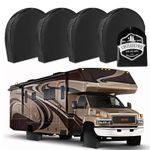 CRUSADEPRO Tire Covers Set of 4 | Premium Wheel Cover Protection | RV | Camper | Motorhome | Trailer | Car | Protects Against Sun, Wind, Rain | Fits 33-35" Tire