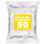 50 Packets 2 Gram Silica Gel Desiccant Absorber Dehumidifiers