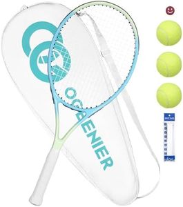 OGEENIER 27" Tennis Racket for Adults, Pre-Strung Tennis Racquet for Beginners, Lightweight and Recreational Rackets with 1 Bag and 3 Tennis Balls