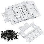 Worldity 10 Pack White Shutter Hinges,3 Inch Non Mortise Hinge, Screen Door Hinges Easy to Install, Screen Door Hinge with Screws for Cabinet