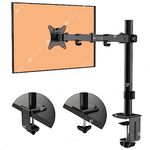 ARTIKEL Single Monitor Desk Mount | Adjustable Heavy Duty Monitor Arm | VESA Mount with C Clamp & Grommet Mounting Base | Computer Monitor Stand for Screen up to 32 inch | Table Mounted | Black