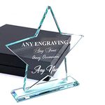 ukgiftstoreonline Large Jade Glass Personalised Star Trophy Any Engraving