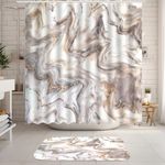 Marble Shower Curtain Set Abstract 