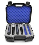 CASEMATIX Wireless Microphone System Hard Case Compatible with 12 Sennheiser, Shure Mic, Nady, AKG or VocoPro Microphones and More Handheld Transmitter Mics, Case Only