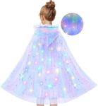 Goenb Light up Princess Cape, LED Princess Cape LED Princess Cape Light up Princess Cloak Costume for Girls 3-10 Years Old