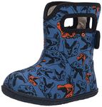 BOGS Baby Cool Dino Blue Multi Washable Warm Wellies Boots 72741I 460 (Numeric_8)