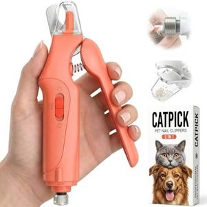 CATPICK 2-in-1 Cat Nail Clippers & Dog Nail Clippers Trimmers for Large Medium Small Dogs Cats Claw Trimmer Quick Sensor and Safety Guard USB Rechargeable with 2 LED Lights Dogs Nail Trimmer