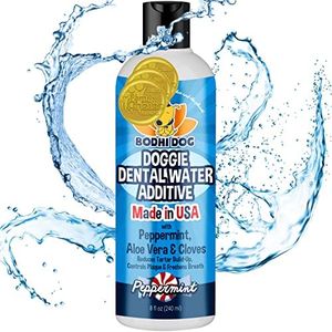 Bodhi Dog Peppermint Dental Water Additive for Dogs & Puppies - Freshens Breath, Reduces Tartar, Promotes Healthy Gums - Oral Care for Teeth & Breath - Supports Clean Mouth - Made in USA (8 Fl Oz)