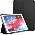 JETech Case for iPad 9.7-inch (2018/2017 Model, 6th/5th Generation), Double-fold Stand with Shockproof TPU Back Cover, Auto Wake/Sleep (Black)