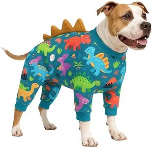 LovinPet Large Dog Pajamas, Four-Leg Stretch Onesie Bodysuit, Lightweight UV-Shielding Pajamas, Anti-Lick Calming Recovery Suit for Surgery, Pull-On for Medium and Large Breeds,Green,XL