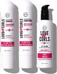 LUS Brands Love Ur Curls for Curly Hair, 3-Step System - Shampoo and Conditioner Set with All-in-One Styler - LUS Curls Hair Products - No Crunch, Nonsticky, Clean - 8.5oz each