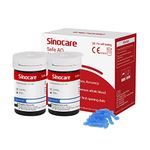 sinocare Blood Glucose Test Strips x 50 & Lancing Devices x 50, Diabetic Strips Only for sinocare Safe AQ Smart Blood Glucose Monitor or Safe AQ Voice Blood Glucose Monitor