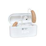 Clarity Pro Bluetooth RIC Rechargeable Hearing Amplifiers for Adults – App-Enabled Sound Amplifier for Personalised Listening, Conversations & TV (White Case - Beige Amplifiers)
